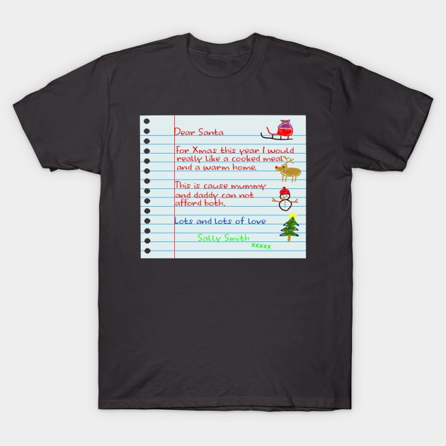 Santa Letter - Alternative Christmas T-Shirt by MattHicksStudios